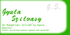 gyula szilvasy business card